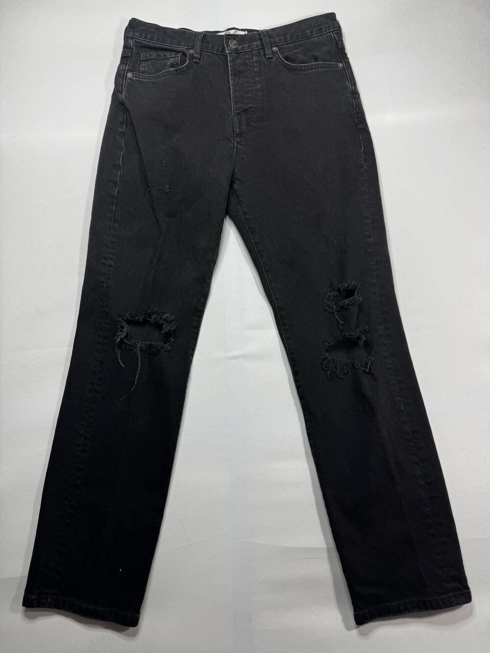 We The Free‎ Women's Distressed Straight Leg Black Denim Jeans - Size 26 (29x29)